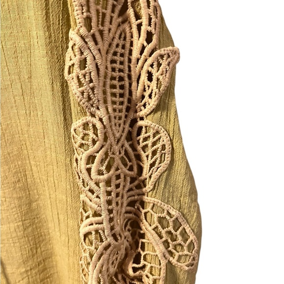 EST. 1946 Mustard Yellow Boho Lace Sleeve Blouse – Size L - Picture 4 of 6